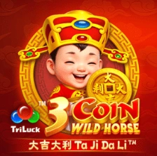 3 Coin Wild Horse Chinese-themed slot with a lucky child and golden coin
