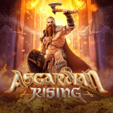 Asgardian Rising slot with a Viking warrior in a golden treasury hall