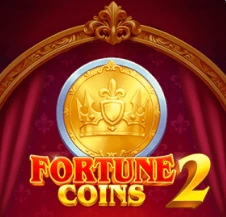 Fortune Coins 2 slot with a golden crown coin on a royal red background