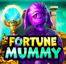 Fortune Mummy slot featuring a purple mummy with a glowing staff