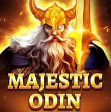 Magestic Odin Norse slot with Odin in a golden hall