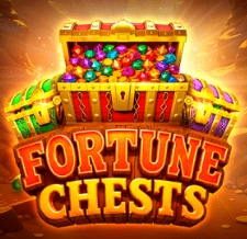 Fortune Chests slot with three treasure chests overflowing with gems