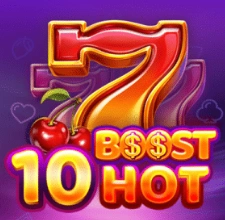 10 Hot Boost slot icon with a golden lucky seven and red cherries