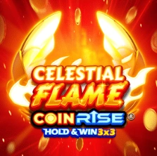 Celestial Flame Coin Rise Hold & Win 3x3 slot with fiery wings and gold coins