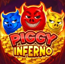 Piggy Inferno slot with a fiery golden piggy bank