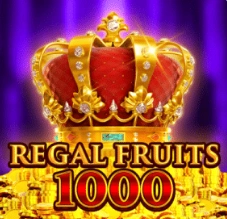 Regal Fruits 1000 slot with a golden crown and a pile of gold coins