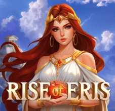 Rise of Eris slot featuring a Greek goddess holding a golden apple